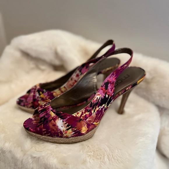 MODA Slingback Peep-Toe Heels - Multi-Color - Size 8.5 - Picture 4 of 13